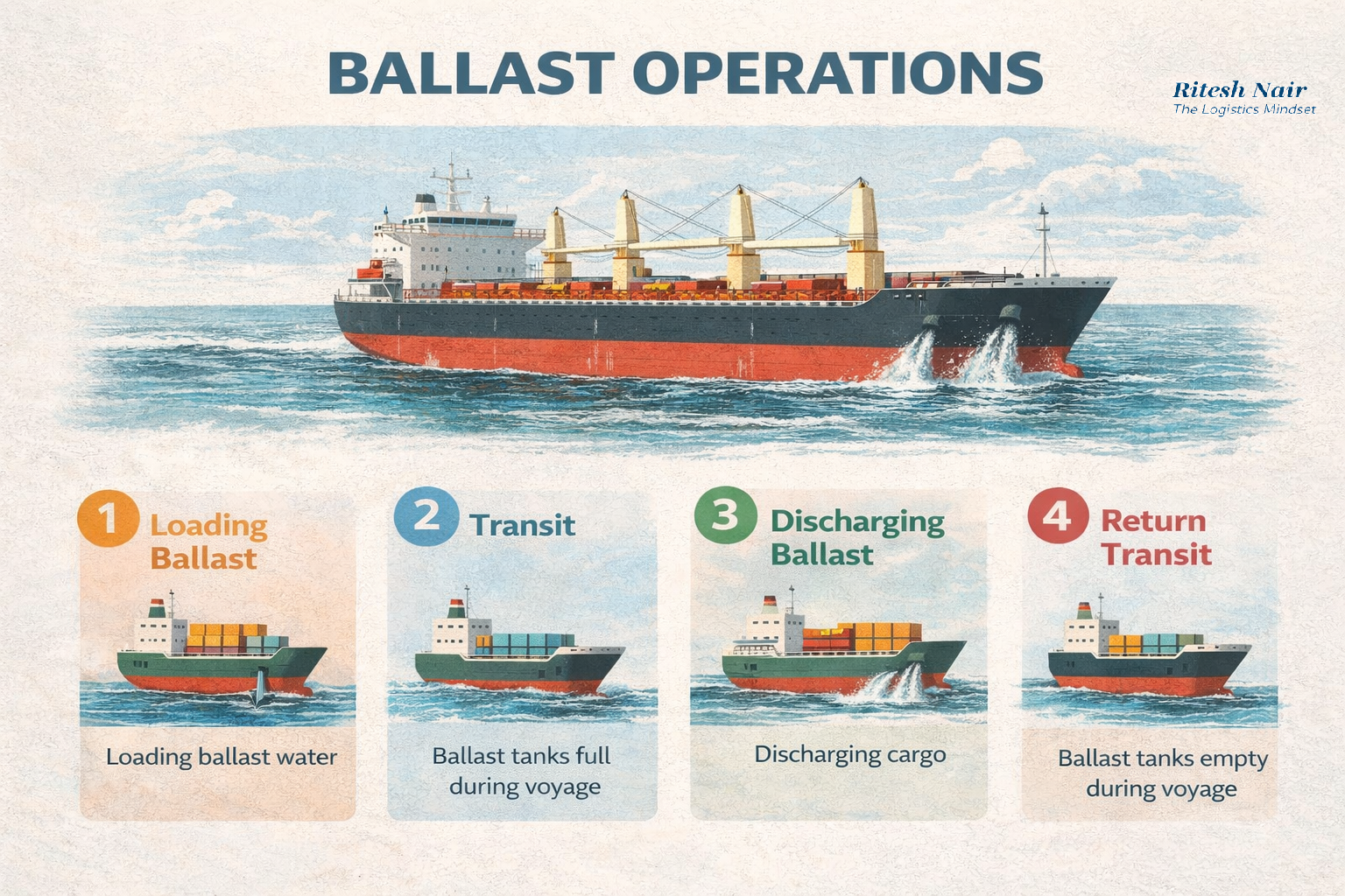 image showing ballast operations of a ship